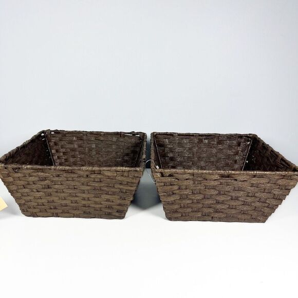 Harvest Home Collections Brown Baskets 10” By 10” NEW w/Tags - Picture 1 of 11